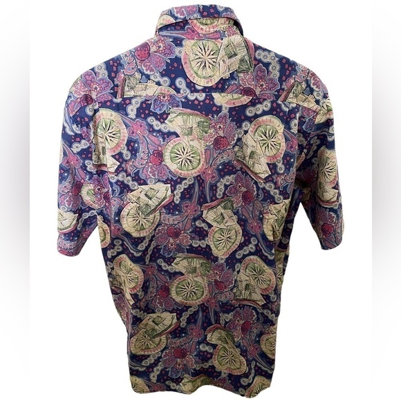 REYN SPOONER Hawaiian Tradition Aloha Collared Shirt Men L Large - Picture 3 of 5
